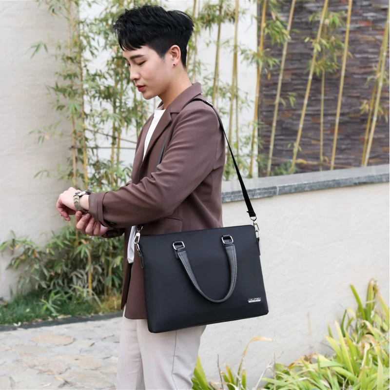 New Business Men's Handbag Casual Oxford Briefcase With Zipper Office Male Shoulder Messenger Bag 14
