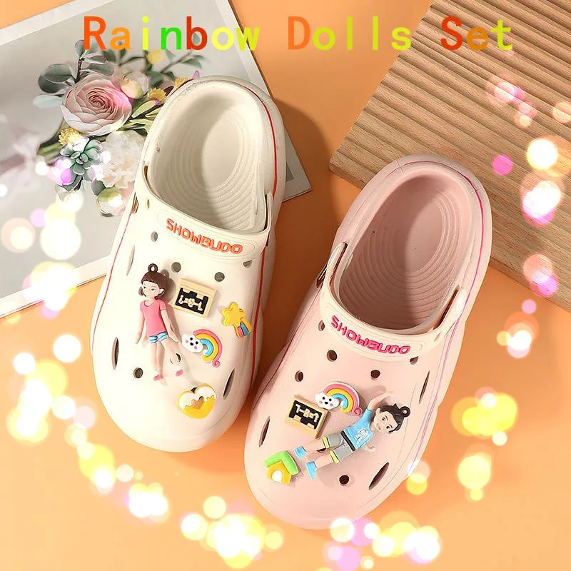 

Набор радужных кукол Croc шармы дизайнерские Ins Горячие украшения Модные аксессуары прекрасное украшение для сабо сандалии Симпатичные Подвески для обуви