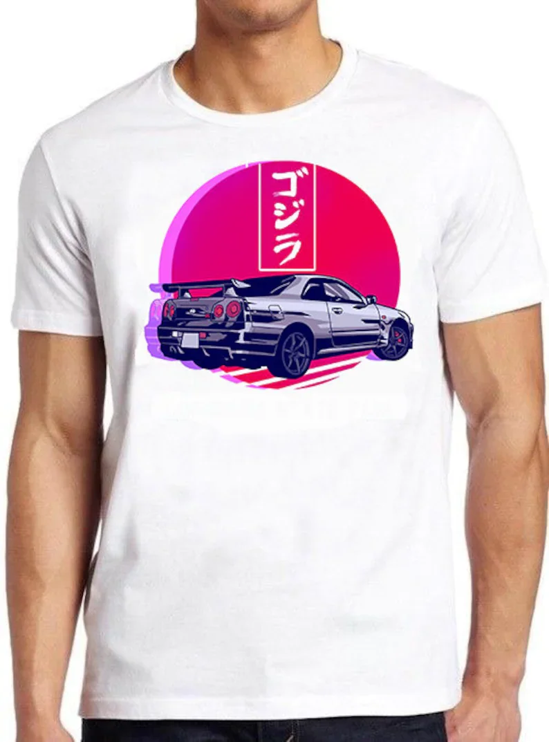 

Nissan Skyline GTR R34 Gojira Sunset Cool Gift Tee T Shirt 530