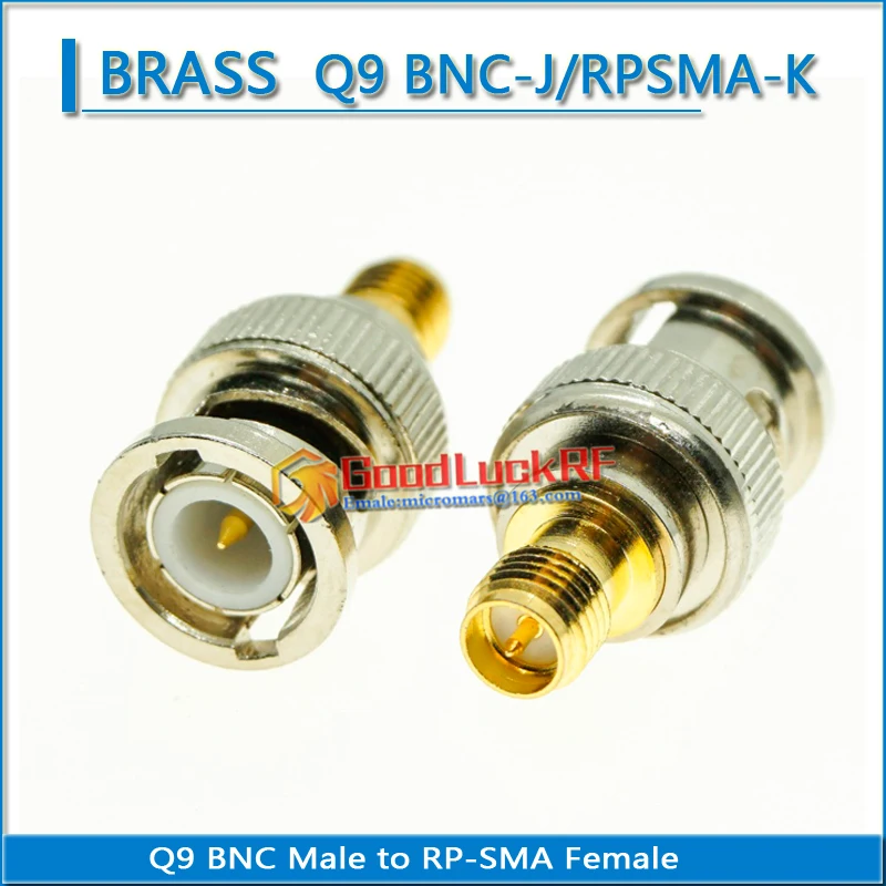 Разъем Q9 BNC папа-RP-SMA RPSMA RP SMA мама Латунный прямой Коаксиальный RF BNC-RP адаптеры