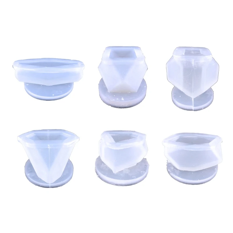 

4XBE Gem Stone Resin Mold Multi-Faceted Crystal Silicone Mold Cabochon Jewelry Mold for Epoxy Resin Aromatherapy Candle Soap