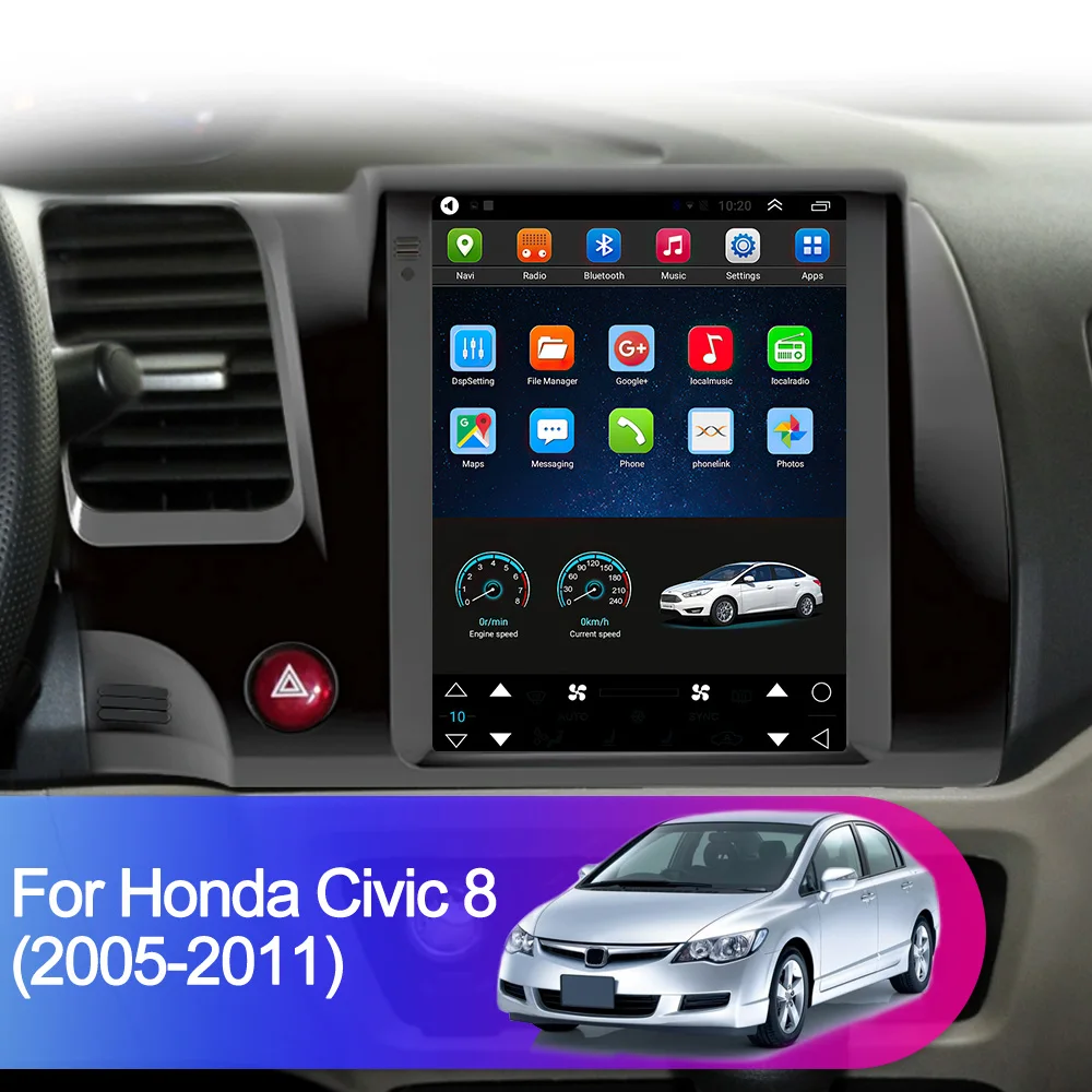 CAIXI GX9 8-ядерный для Tesla style Honda Civic 2005 - 2011 Android 11 автомобильный радиоприемник
