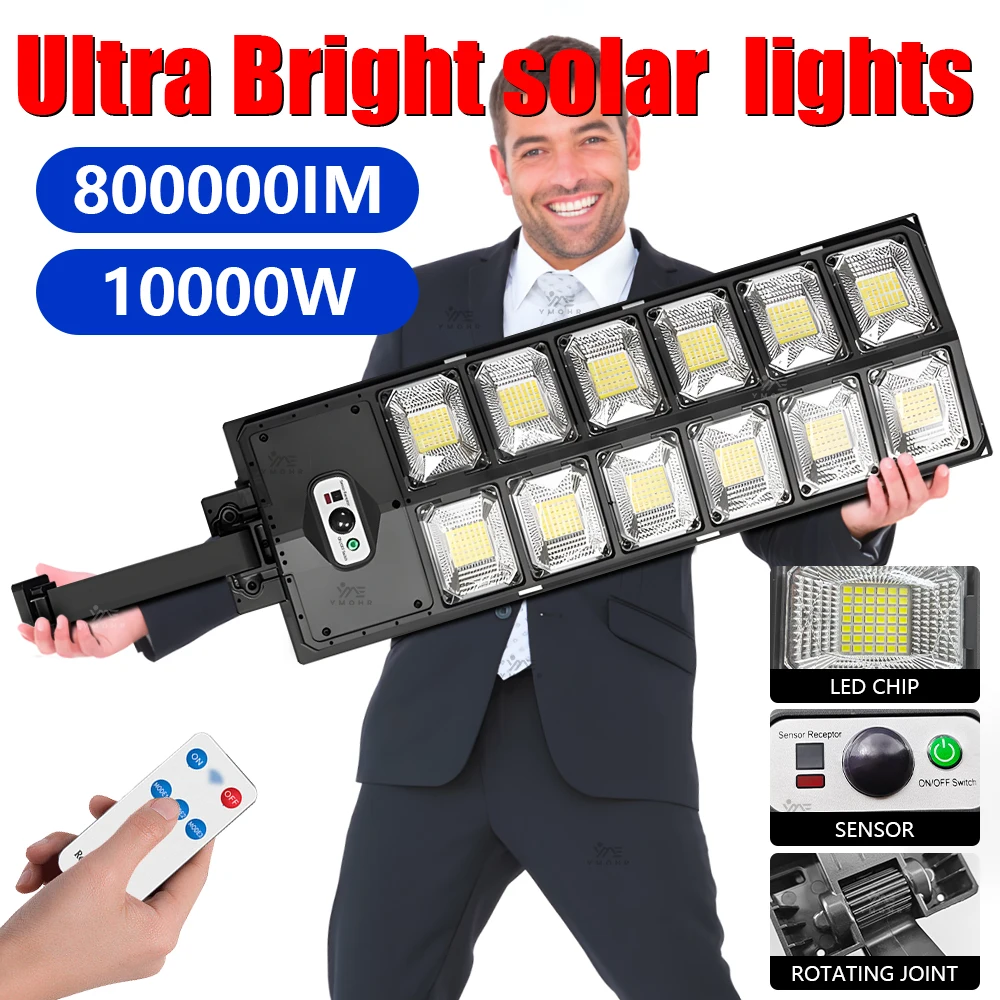 800000LM солнечная лампа на открытом воздухе светодиодная уличная дистанционного