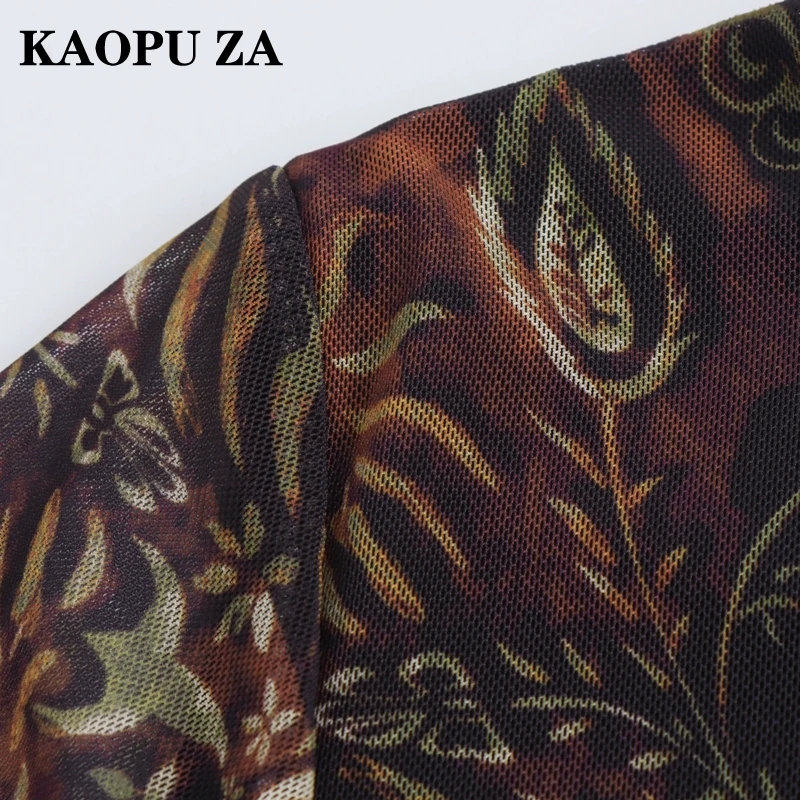 KAOPU ZA 2024 новое осеннее женское повседневное модное платье с круглым вырезом и