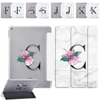 smart tablet case for apple ipad 10 2 inch 9th generation 2021 three fold initial name letters series folding cover stylus