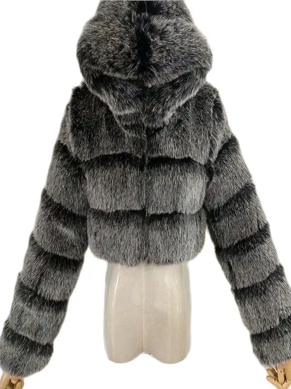 LW Plus Size Faux Leather Teddy Jacket Mink Coats Autumn Winter Fluffy Black Faux Fur Coat Women Elegant Thick Warm Faux Fur coa