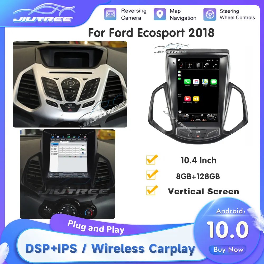 

Автомагнитола на Android 10,0 для Ford Ecosport 2018 с GPS-навигацией, автомобильный видеостереоприемник, мультимедийный плеер в стиле Тесла для Carplay