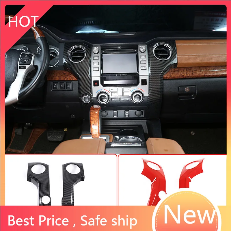 

For Toyota Tundra 2014-20 ABS Carbon Fiber Car Central Control Air Conditioning Air Outlet Frame Decorative Interior Accessories