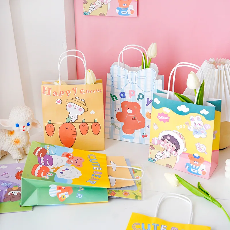 

Cartoon creative hand companion portable paper bag small fresh and cute children's holiday party gift exquisite packaging bag