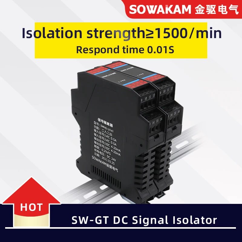 

SW-GT Multiple Input 4-20mA Multiple Output 0-10V 5V DC Signal Isolator Converter Isolation Sensors Current Voltage Transmitter