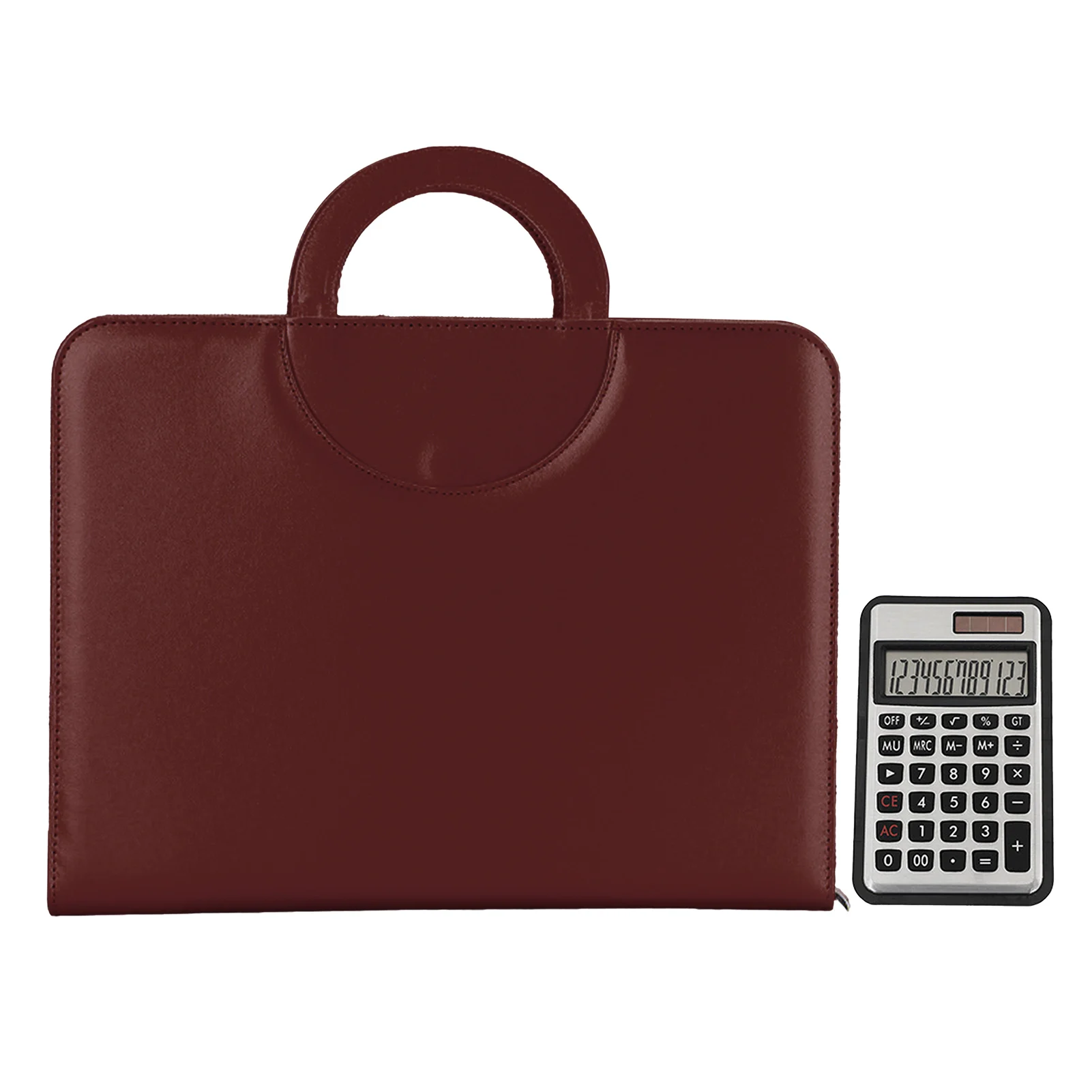 

Tablet Sleeve With Calculator Writing Pad PU Leather Portfolio Binder For Office Business Zipper Closure Women Men Clipboard