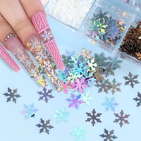 multicolor holographic winter xmas christmas with plastic box snowflake tree starlights nail flakes slices nail glitter sequins