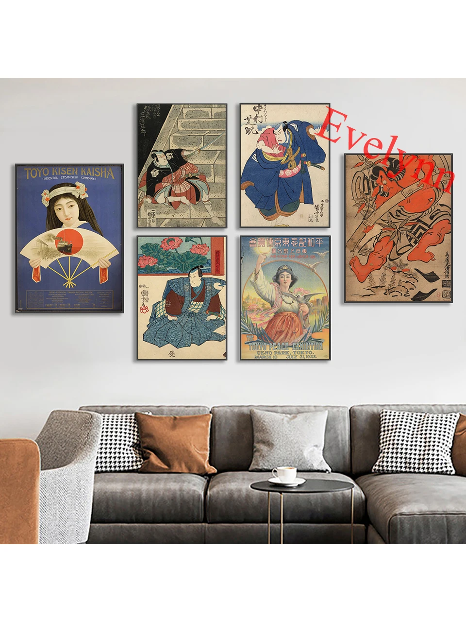 

Japanese Ancient Tattoo Samurai Vintage Poster Modern Home Decor Prints Pictures Wall Art Canvas Painting Gift