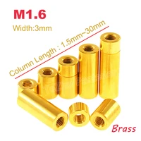 2 10pcs m1 6 length 1 530mm round brass standoff spacer stud spacing screws thumb nuts female thread double pass hollow pillars