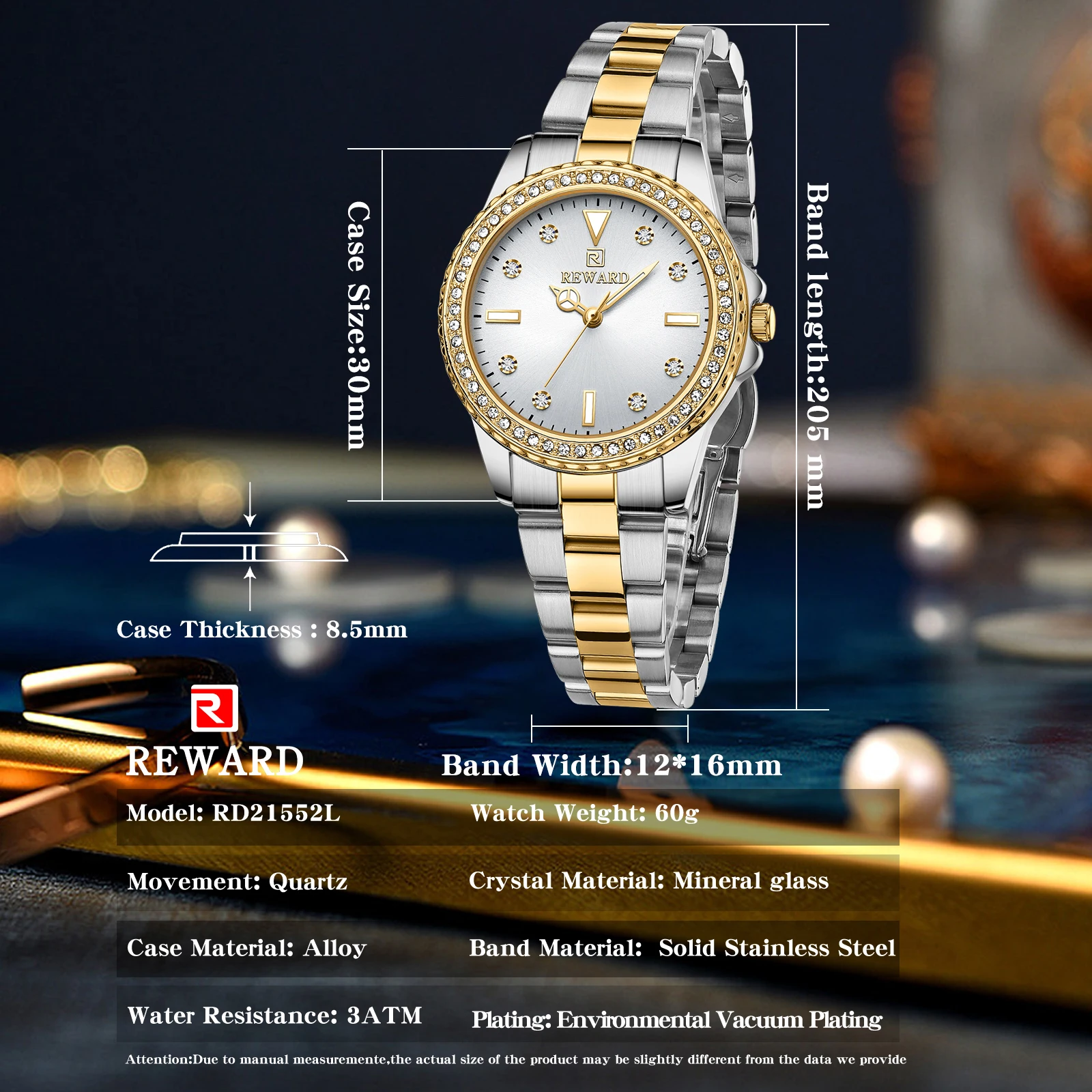 REWARD Top Brand New Simple Stylish Watches for Women Japanese Movement Quartz Wristwatch Waterproof Luminous Female Watches
