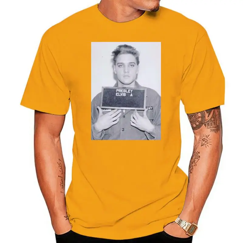 

Elvis Aaron Presley Mugshot King Of Rock 80' Prison Men Women Unisex T-Shirt 20 Plus Size Tee Shirt