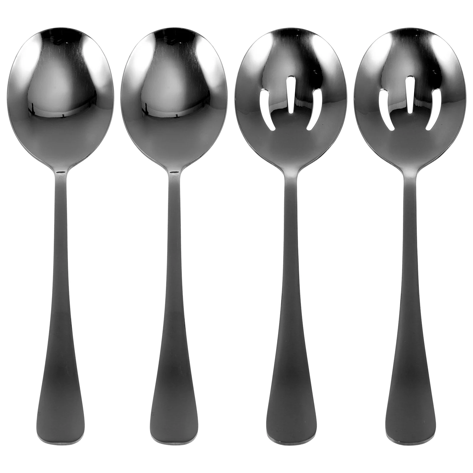 

Buffet Serving Spoons Set: 4pcs Stainless Steel Service Spoon Slotted Scoop Nonstick Cooking Utensil Colander Banquet Catering