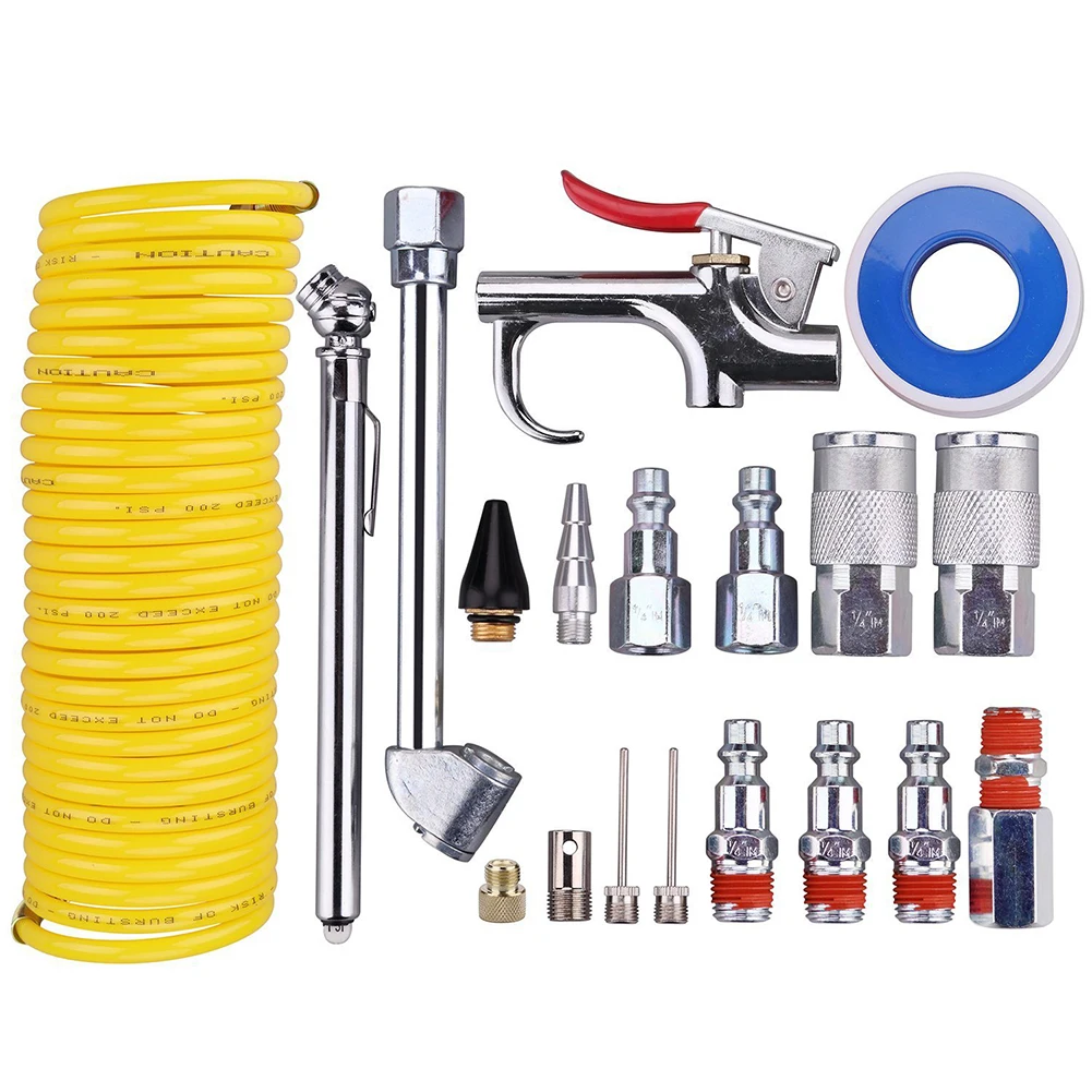 

20PCS Air Compressor Accessories 1/4 NPT Quick Connect Air Fittings Blow Plugs Pneumatic Tool Air Compressor Hose