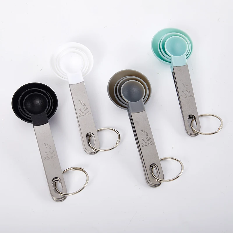 

4Pcs/Set Multi Purpose Stainless Steel&Plastic Measuring Spoon With Scale Cup Baking Tools Home Handle Kitchen Gadgets Supplies