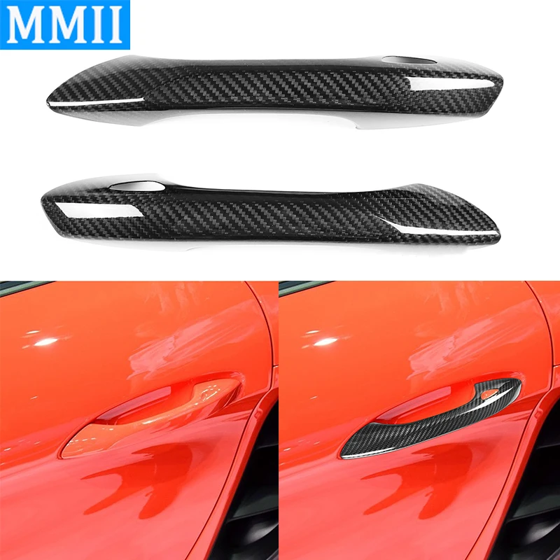 

For Porsche 718 2016-2019 911 2012-2018 Real Carbon Fiber Door Outer Handle Decorative Cover Decoration Retrofit Accessories