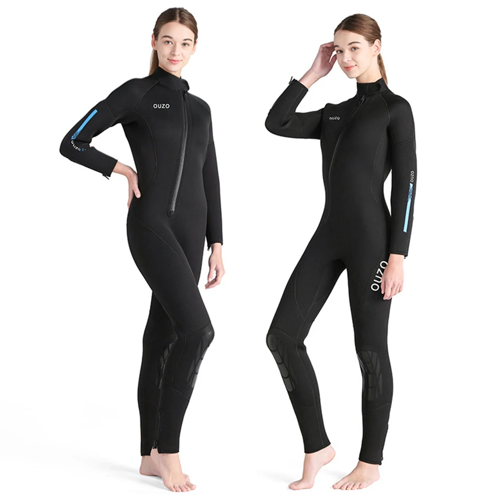 Fashion 5MM Neoprene Diving Suit Women's Front Inclined Zipper One-Piece Long Sleeve Thickened Warm And Cold Proof Diving Suit