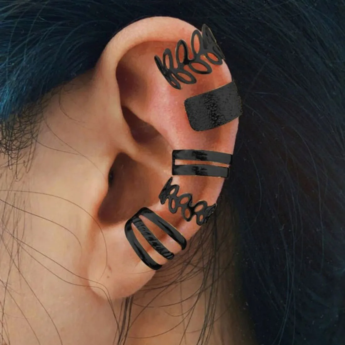 20Pcs Ear Cuff Earrings Sets for Women Ear Jewelry,Gold Sliver Non Piercing Earring  Clip On Cartilage Helix Wrap Earrings