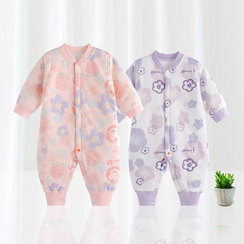 

Детские осенне-зимние весенние комбинезоны для новорожденных мальчиков и девочек теплая мягкая верхняя одежда утепленные хлопковые детск...