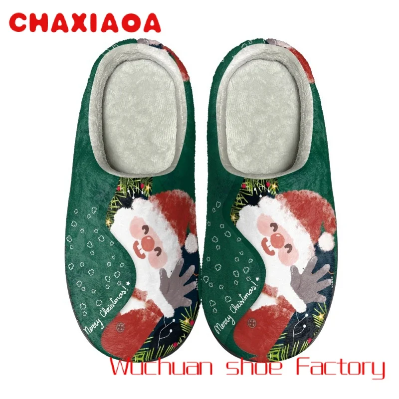 

2023 Coming Christmas Home Slippers Flannel Soft Out Sole Slippers For Women Christmas Decorations Woman Shoe