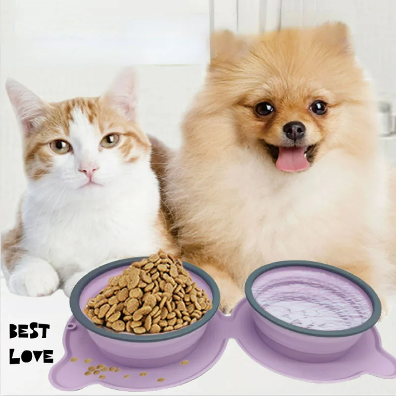 

Foldable Silicone Pet Bowls Non-toxic Portable Pet Travel Feeding Bowl Folding Puppy Cat Bowl Outdoor Food Dispenser Feeder
