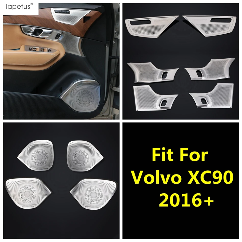Stainless Steel Accessories For Volvo XC90 2016 - 2022 Four-door Speaker Door High And Low Sound Stickers Cover Trim Interior