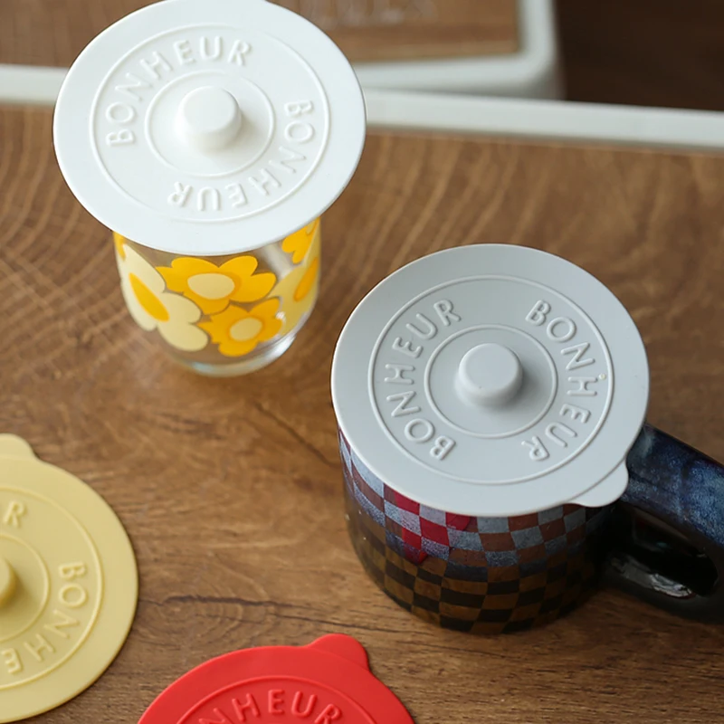 Силиконовая кружка с выпуклой ручкой Защитная крышка для запечатывания чая кофе