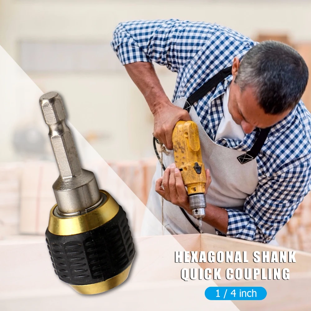 

1/4 Hexagonal Shank Quick Coupling Self-Locking Connecting Rod Drill Bit Adapter for Deck Building Power Tool Accessories