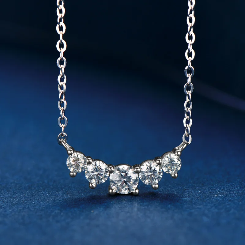 

Apaison 0.58ct Moissanite Necklaces Pendants For Women 100% 925 Silver Color 45cm Temperament Necklace Fine Jewelry Wholesale