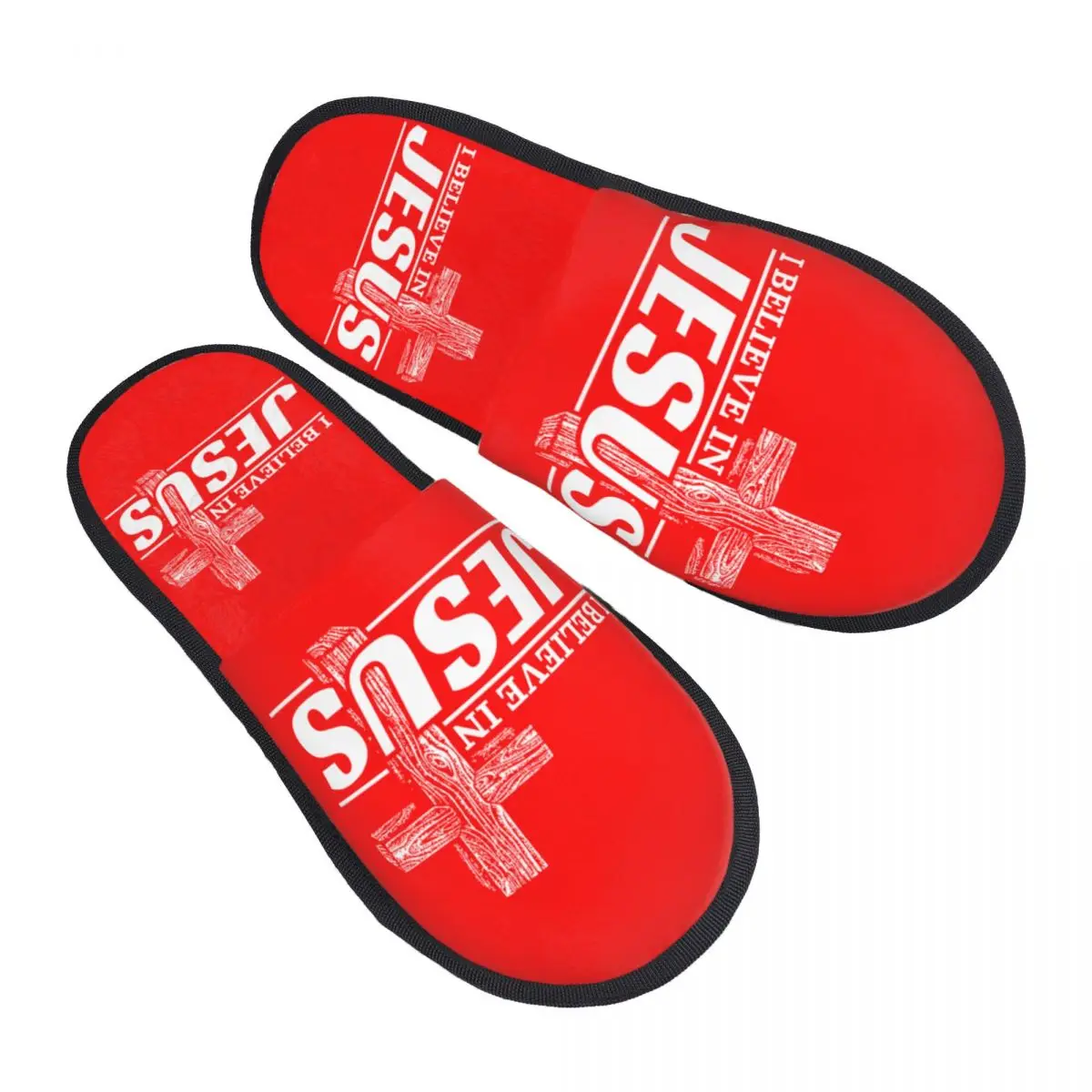 Изготовленные на заказ гостевые тапочки Я верю в Иисуса Христа для ванной