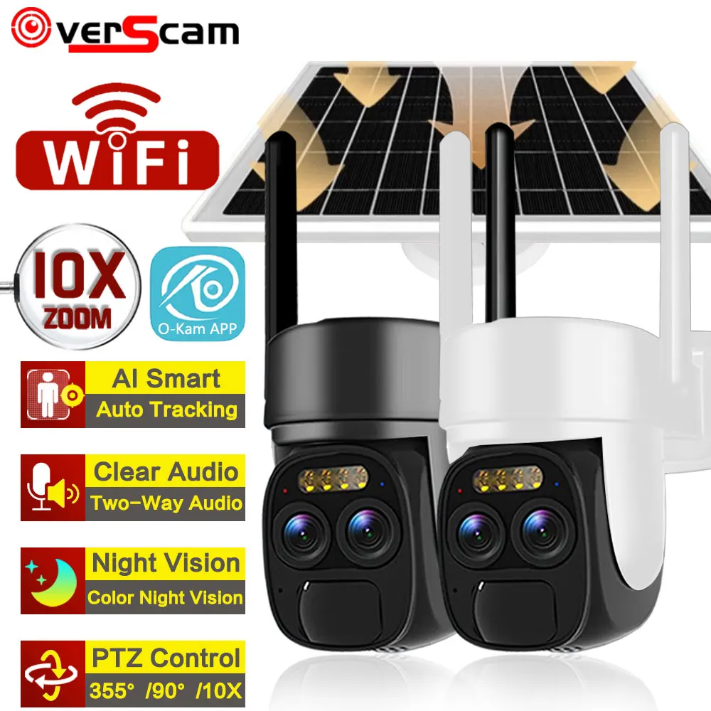 

Беспроводная камера видеонаблюдения на солнечной батарее, с 10-кратным зумом