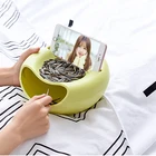 Тарелки для еды, креативная форма, ленивая миска для закусок, пластиковая двухслойная зеркальная миска, миска, артефакт, тарелка