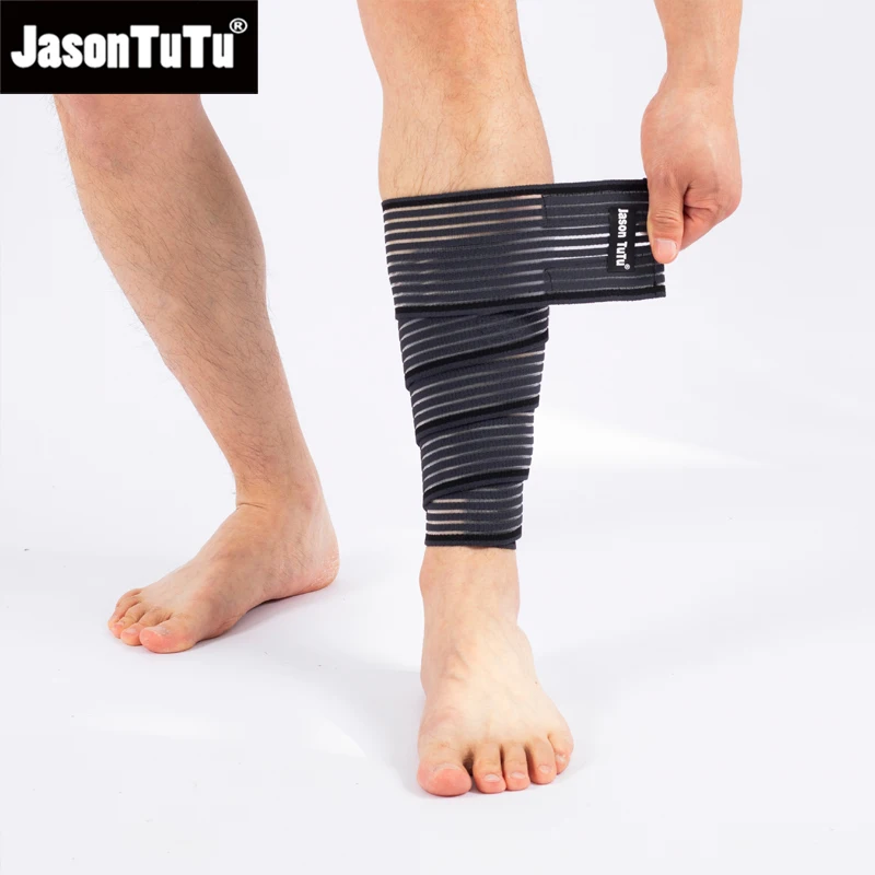 Фото JASONTUTU 1 шт. высокоэластичная компрессионная повязка для длины до колена обтягивающая бедра поддерживающая защита №4