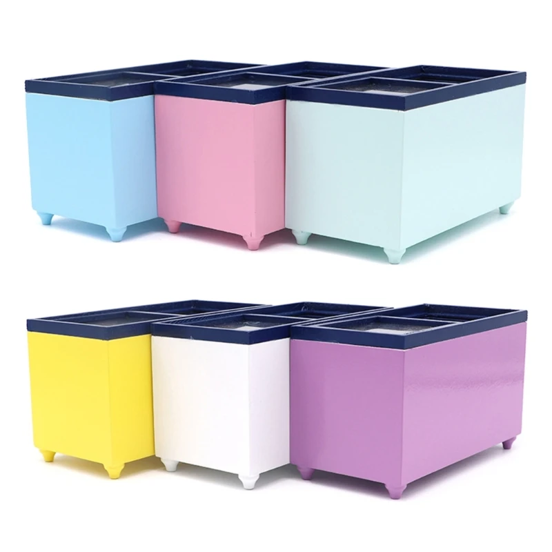 

1:12 миниатюрный деревянный кукольный домик, модель холодильника, товары для мебели