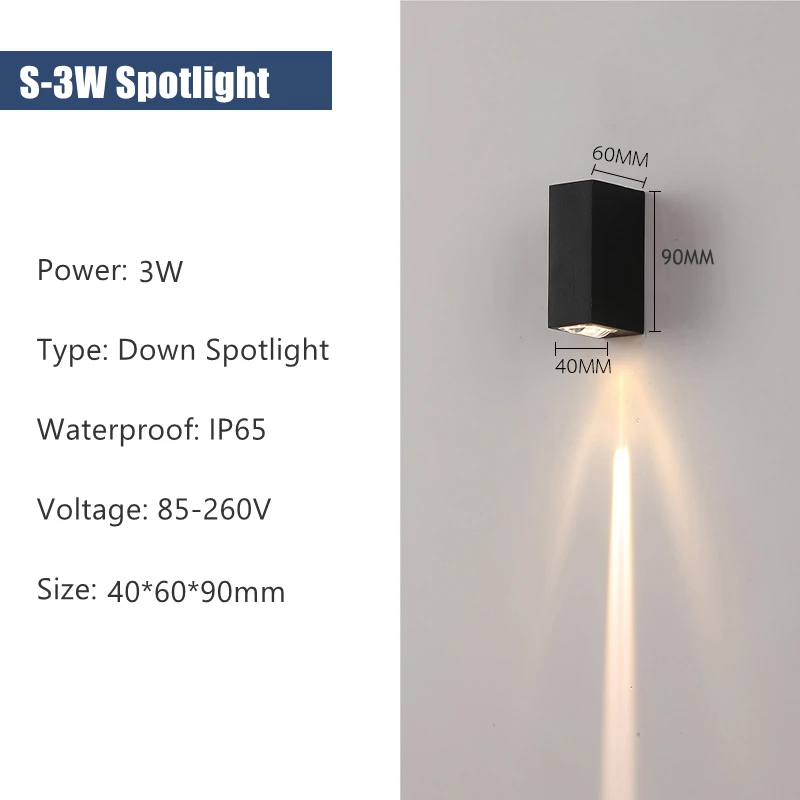 

Khelse наружные светодиодные настенные светильники 6 Вт, 20 Вт, вверх-вниз, узкий луч