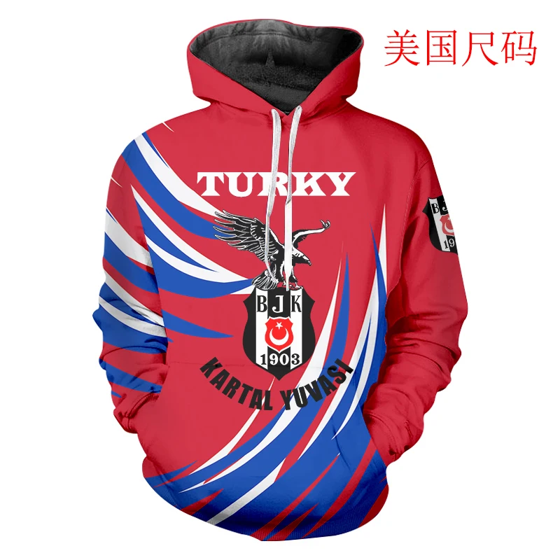 

Besiktas Soccer Training Hoodie Unisex Longsleeve Shirts Turky Clothes Besiktas Custom Flag Team Print Jersey Autumn Oversized