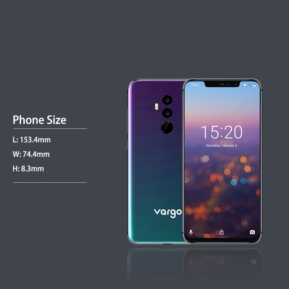 Смартфон Vargo VX4 6 2 дюйма + 128 ГБ 16 МП 3550 мАч |