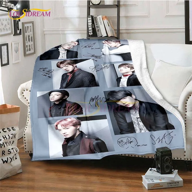 

Kpop Star Bangtan Boys Throw Blanket for Beds Sofas Cover Warm Bed Sheet Soft Bedding Bedroom Decor Fans Gift Home Decoration