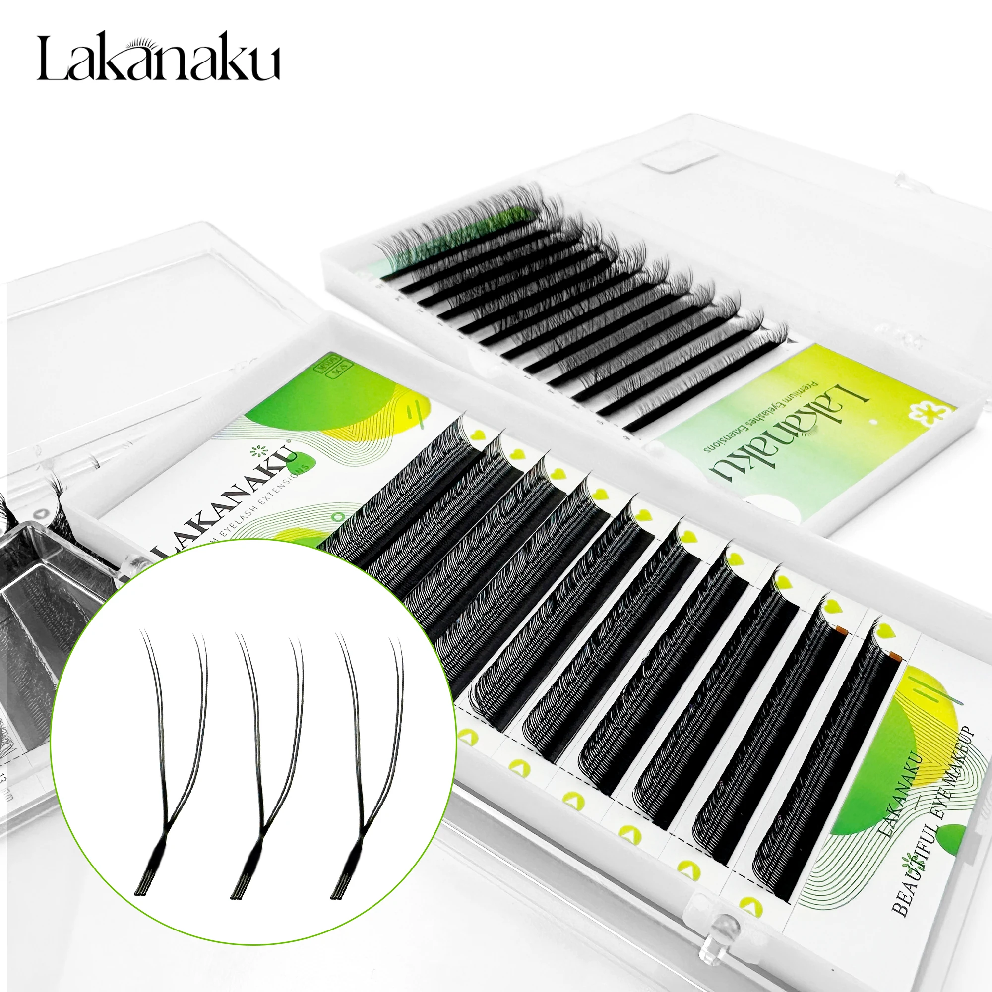 LAKANAKU Темно-коричневые U-образные ресницы yy, коричневые готовые ресницы для наращивания Fio U 2D Clover Cilios (art.: 3920dbd6e3738) - 3920dbd6e3738