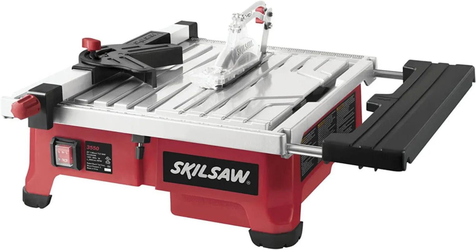 

Skil 3550-02 7-Inch Wet Tile Saw with HydroLock Water Containment System Aluminum table top is a durable, rust-resistant surface