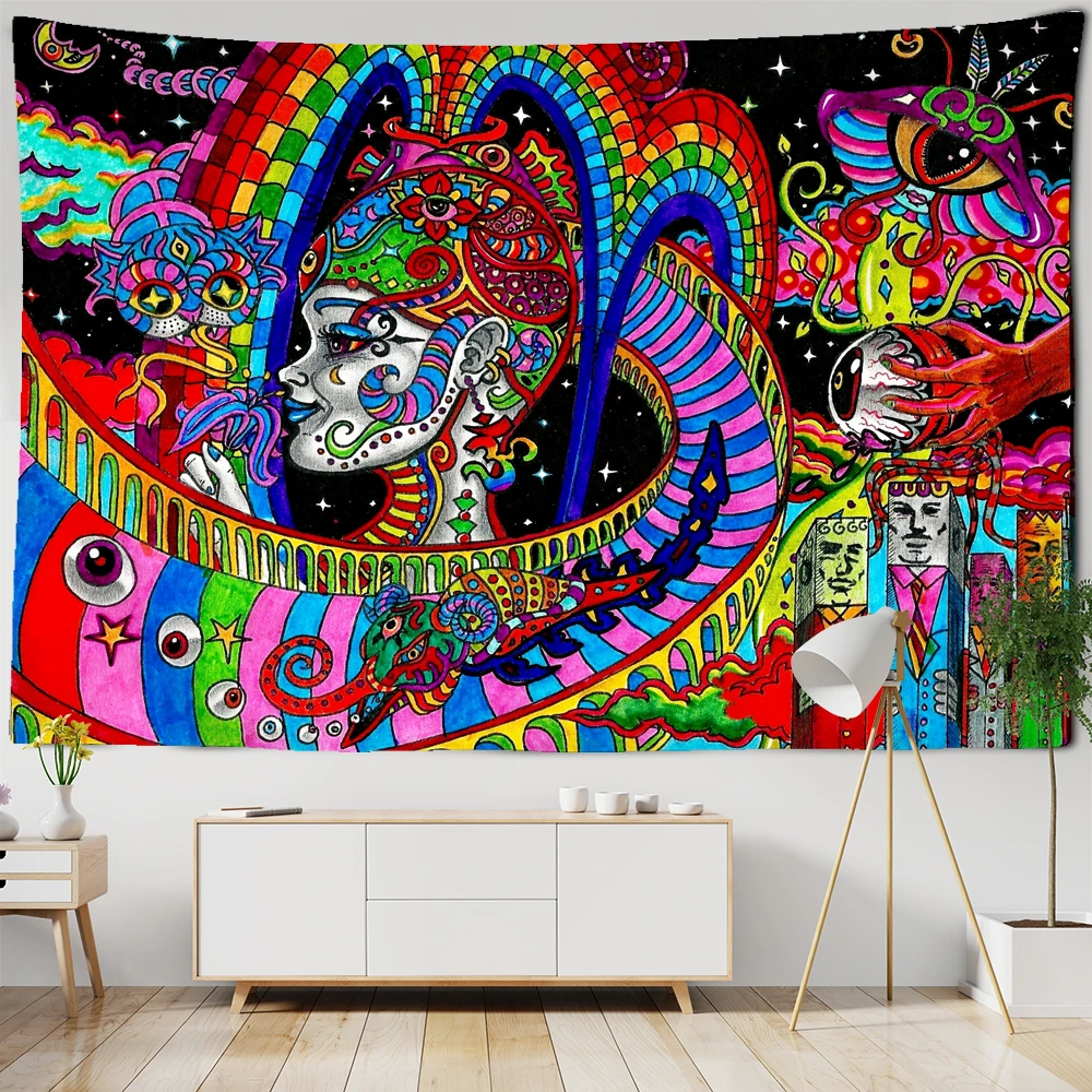 Гриб психоделический гобелен комнатный настенный Богемный Цыганский для