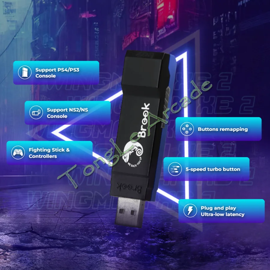 Фото Комплект из 5 USB-адаптеров Brook Wingman XE2 для контроллеров Xbox Series X/Xbox One/Elite 2/PS5/PS4/PS3/Switch, совместимых с PS4/Switch/ПК №4