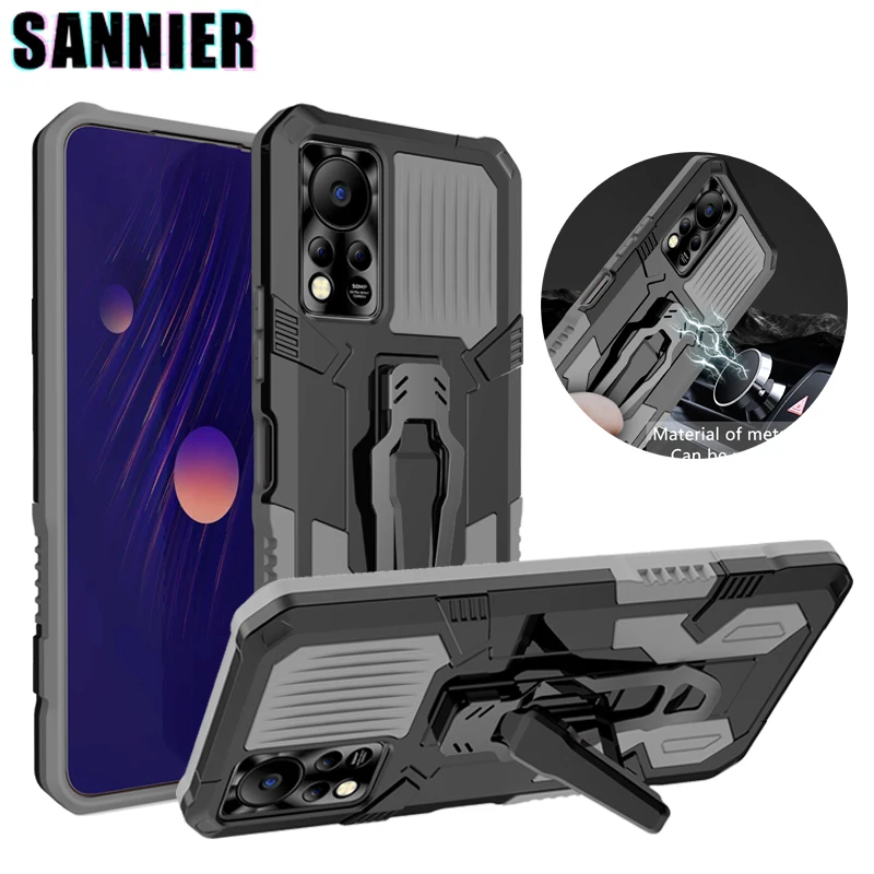 

Anti-drop Case For Infinix Hot 9 10 11 9Play 10Play 11Play 10i 10S 11S Bracket Cover For Infinix Note 11 10Pro 7Lite Smart 6 5 4