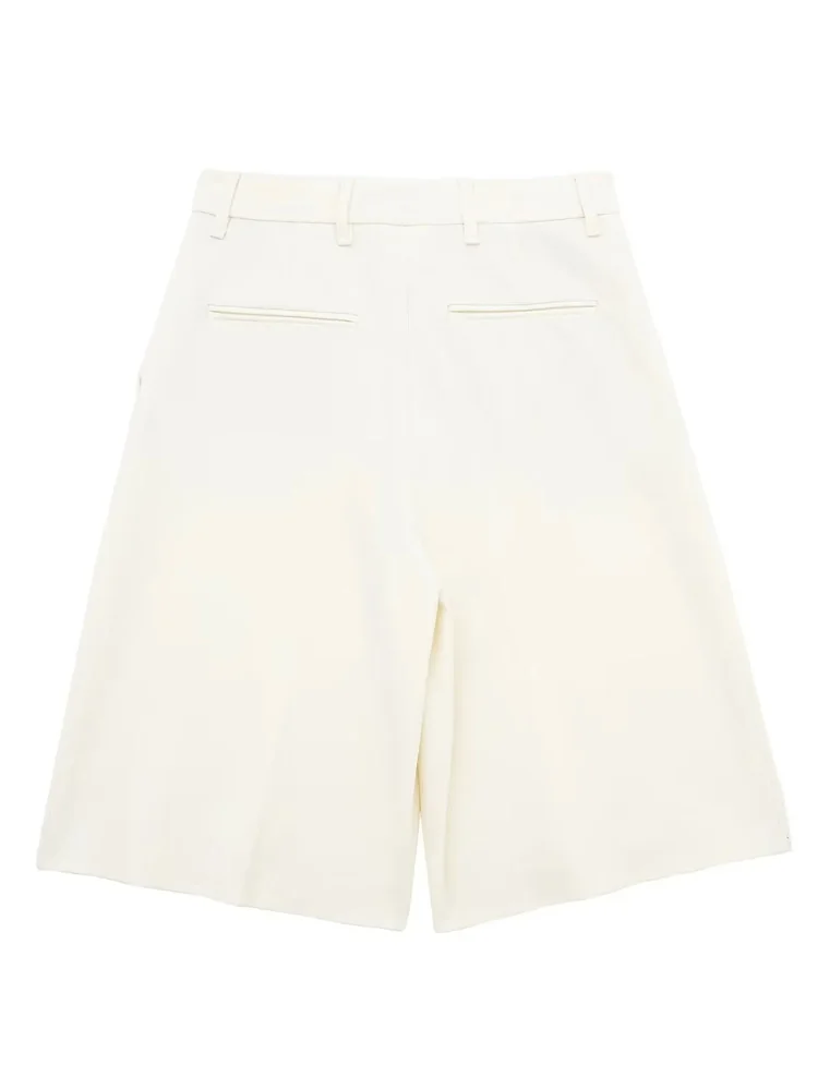 PAILETE Women 2023 fashion with darts front pockets bermuda shorts vintage high waist zipper fly female short pants mujer