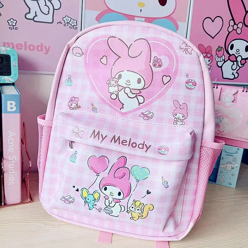 

New Pattern Sanrio My Melod High Capacity Backpack Cute Purple Kuromi PU Student Portable Multifunctional Knapsack