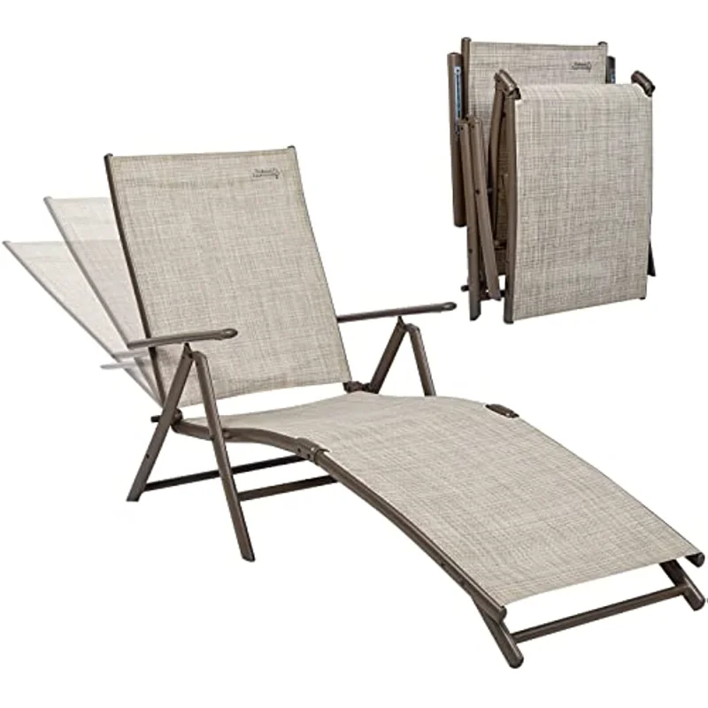 

NATURAL EXPRESSIONS Chaise Lounge Outdoor, Pool Lounger Chairs Portable Folding Aluminum Patio Recliner Chair